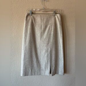 Banana Republic‎ Wool Pencil Skirt With Side Slit Size 4 Oatmeal